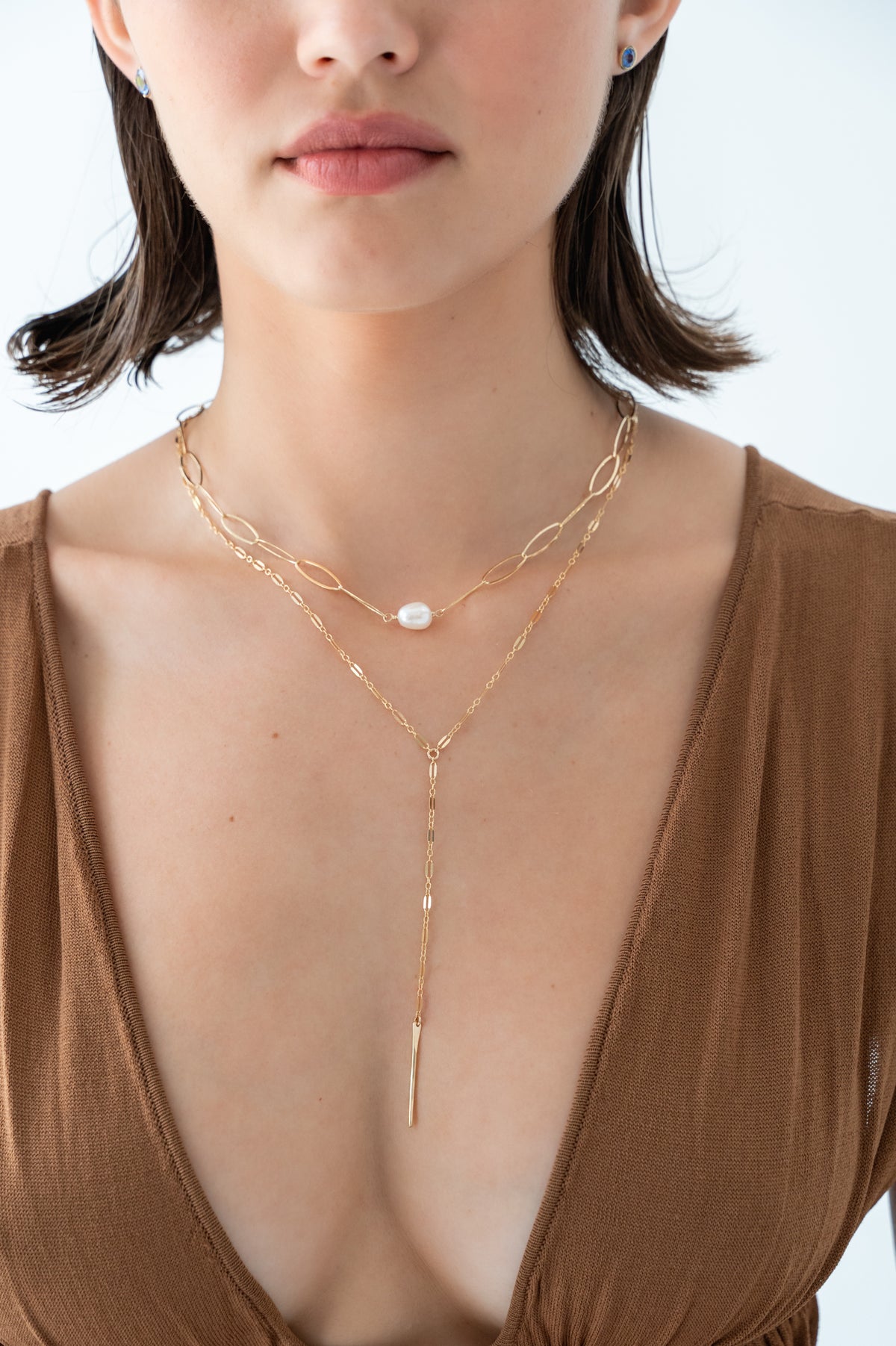 Bar Lariat in 14k gold filled, view 2