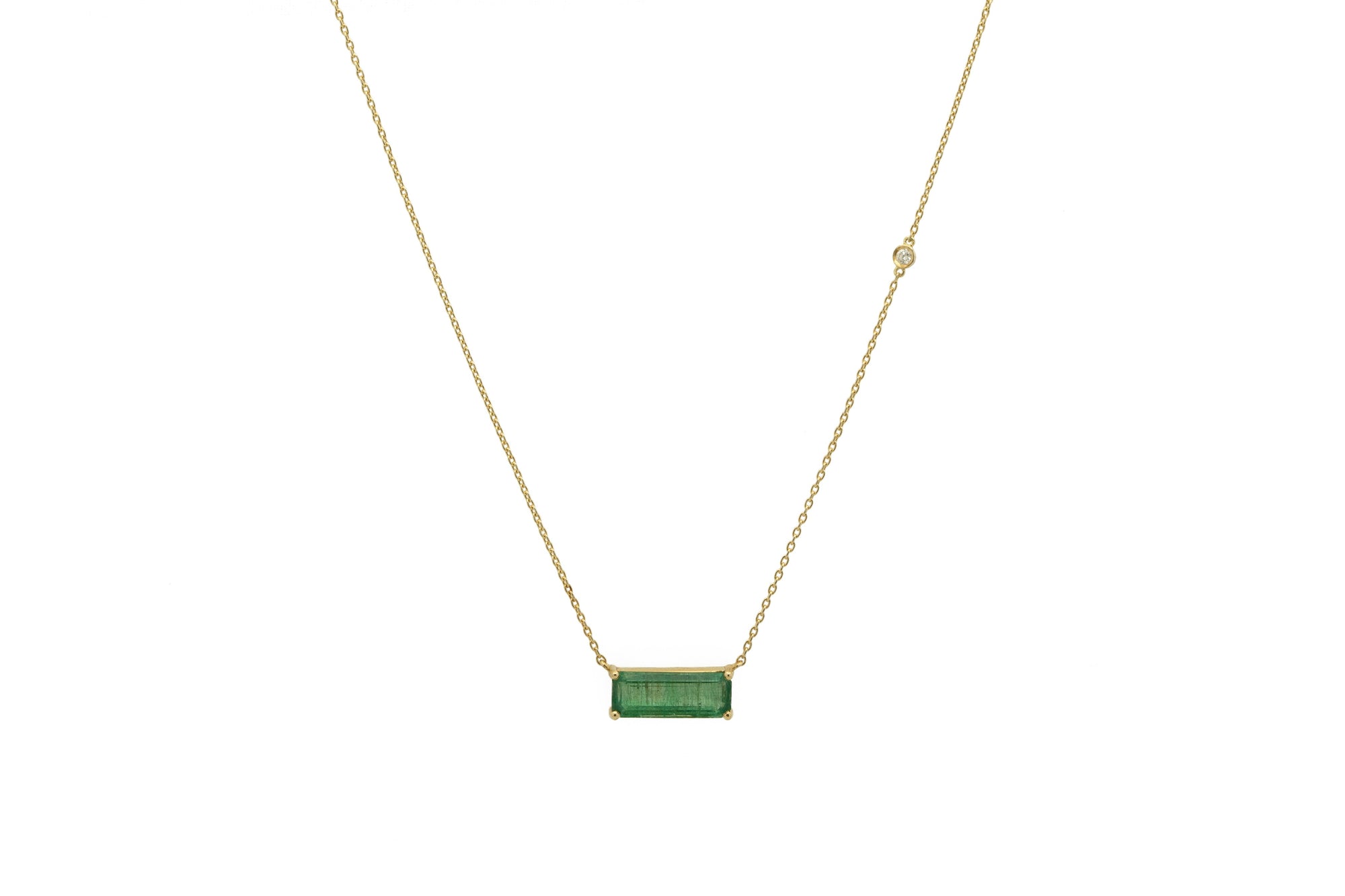 Zambian Emerald Necklace w/Diamond