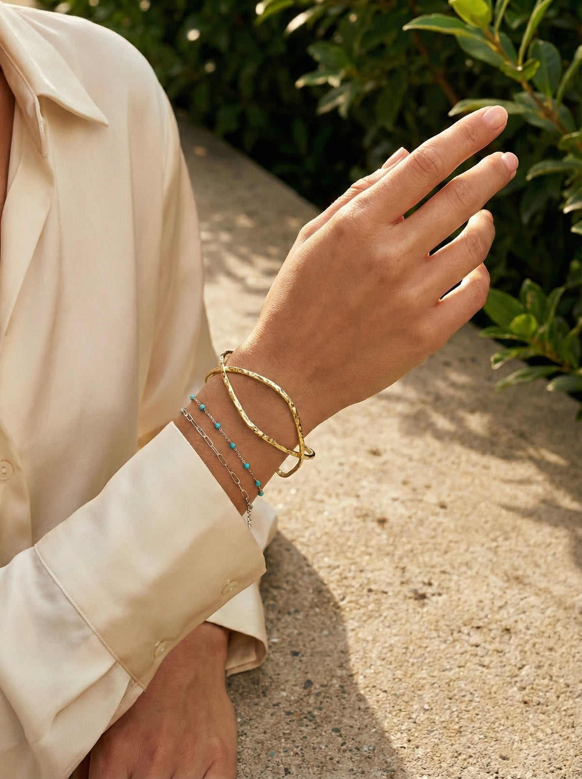 DNA Cuff in 14k gold filled, view 2