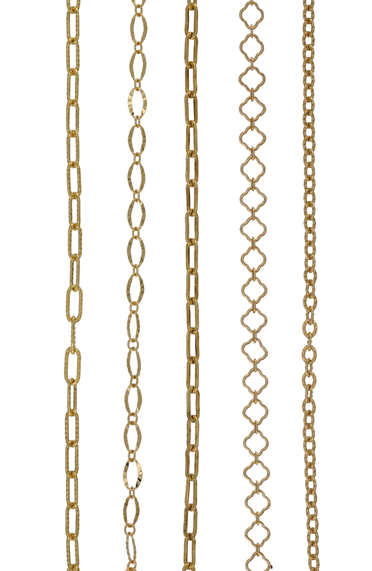 Sparked permanent jewelry chains, 14k gold filled