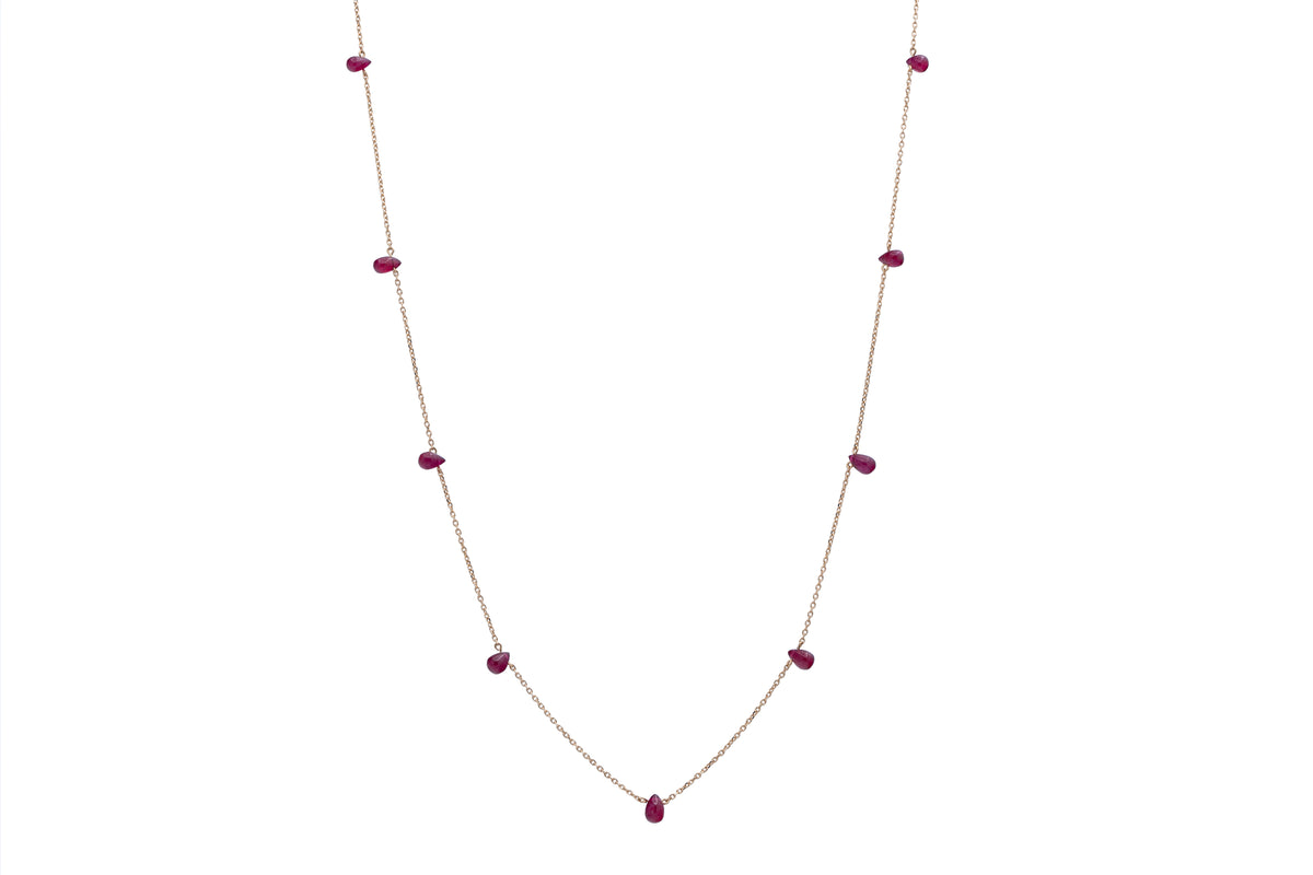 Nine Ruby Necklace in 14k gold