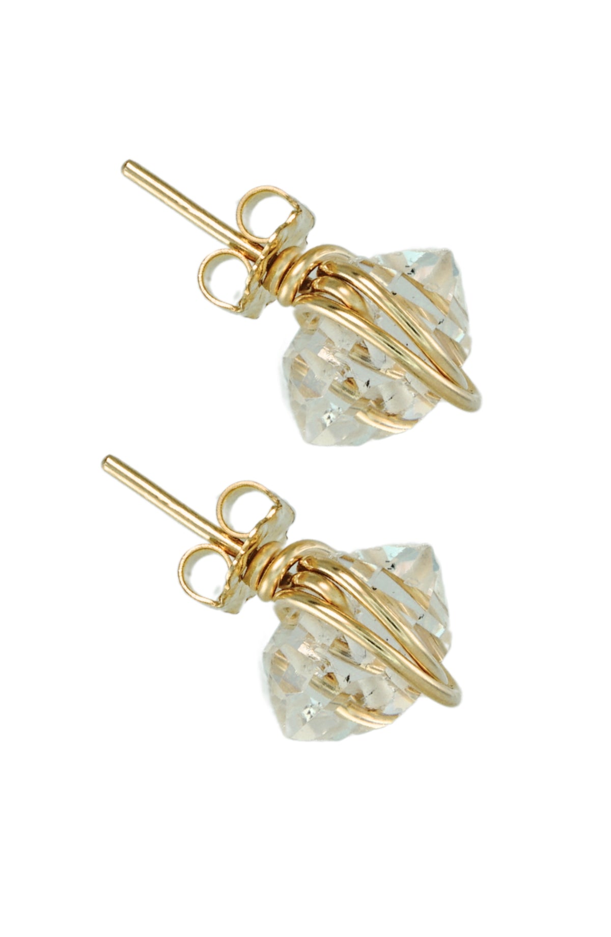 Herkimer Studs in 14k gold filled