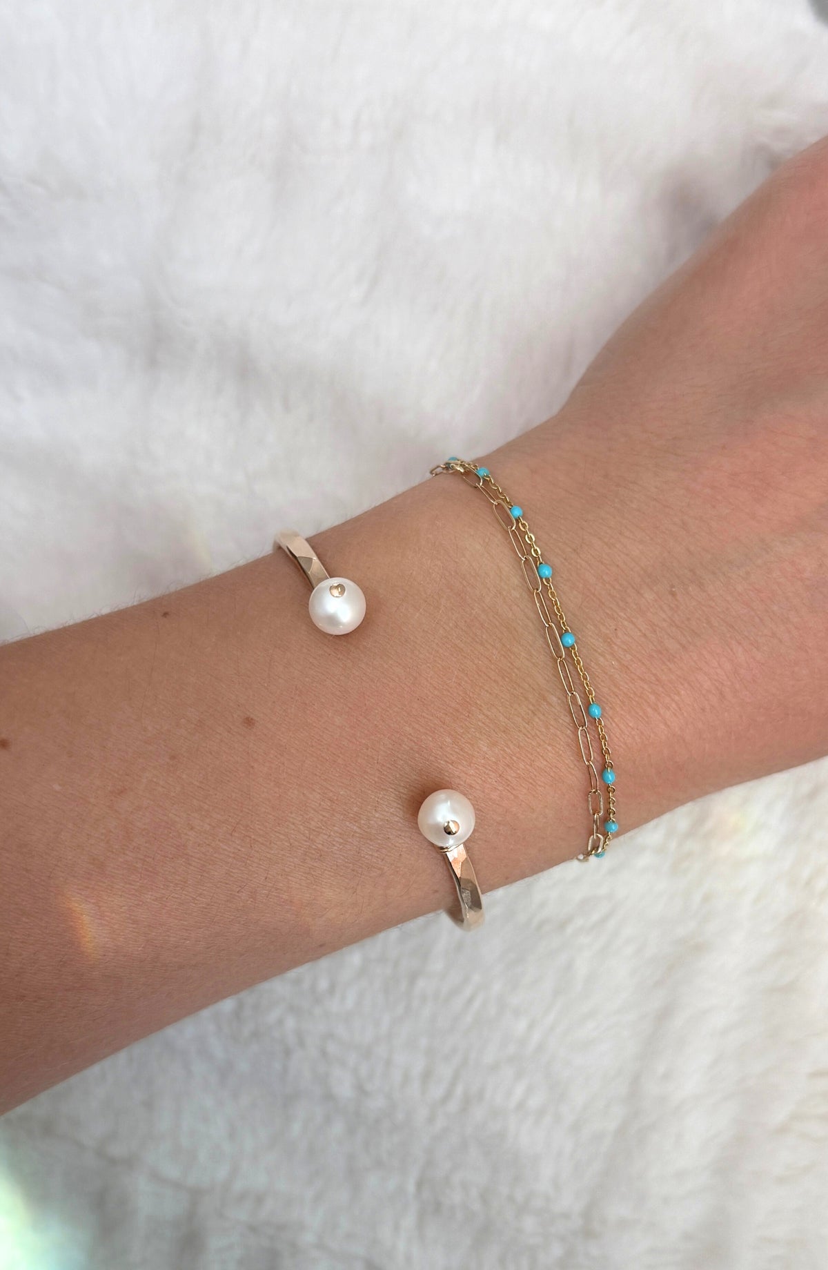 Vida Pearl Cuff in 14k gold filled, view 2
