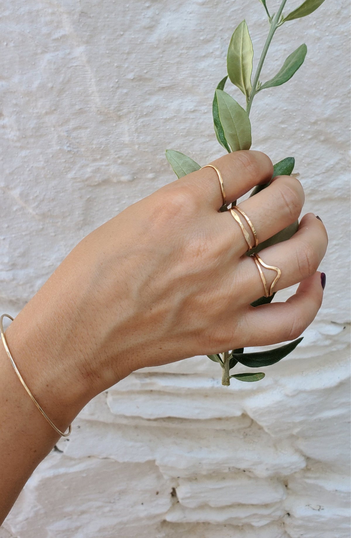 Wave Ring in 14k gold filled, worn on model