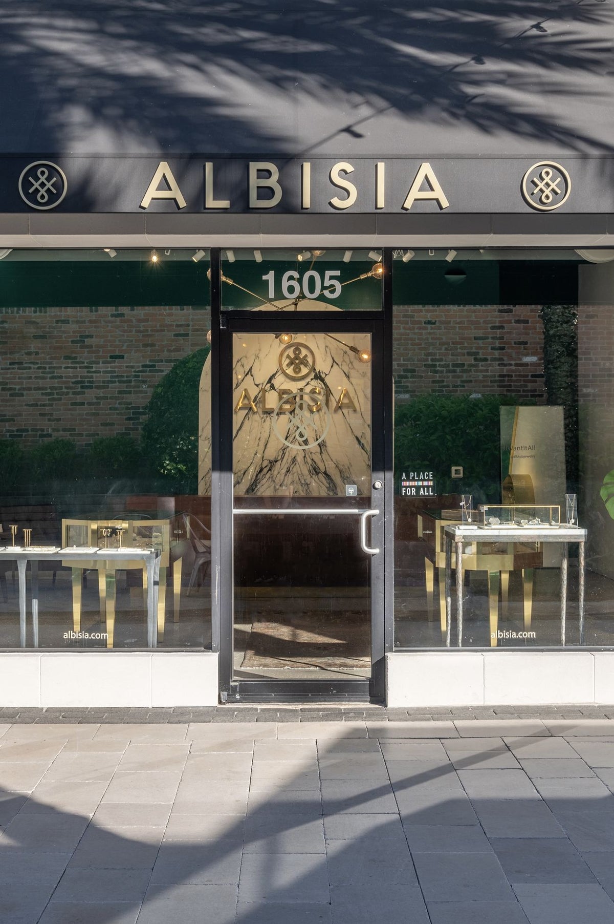 Albisia jewelry store storefront at 1605 W Snow Circle, Hyde Park Village, Tampa