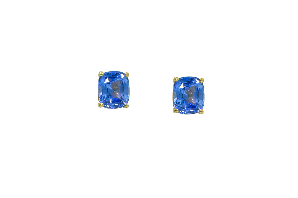 Ceylon Sapphire Studs, large, in 18k gold