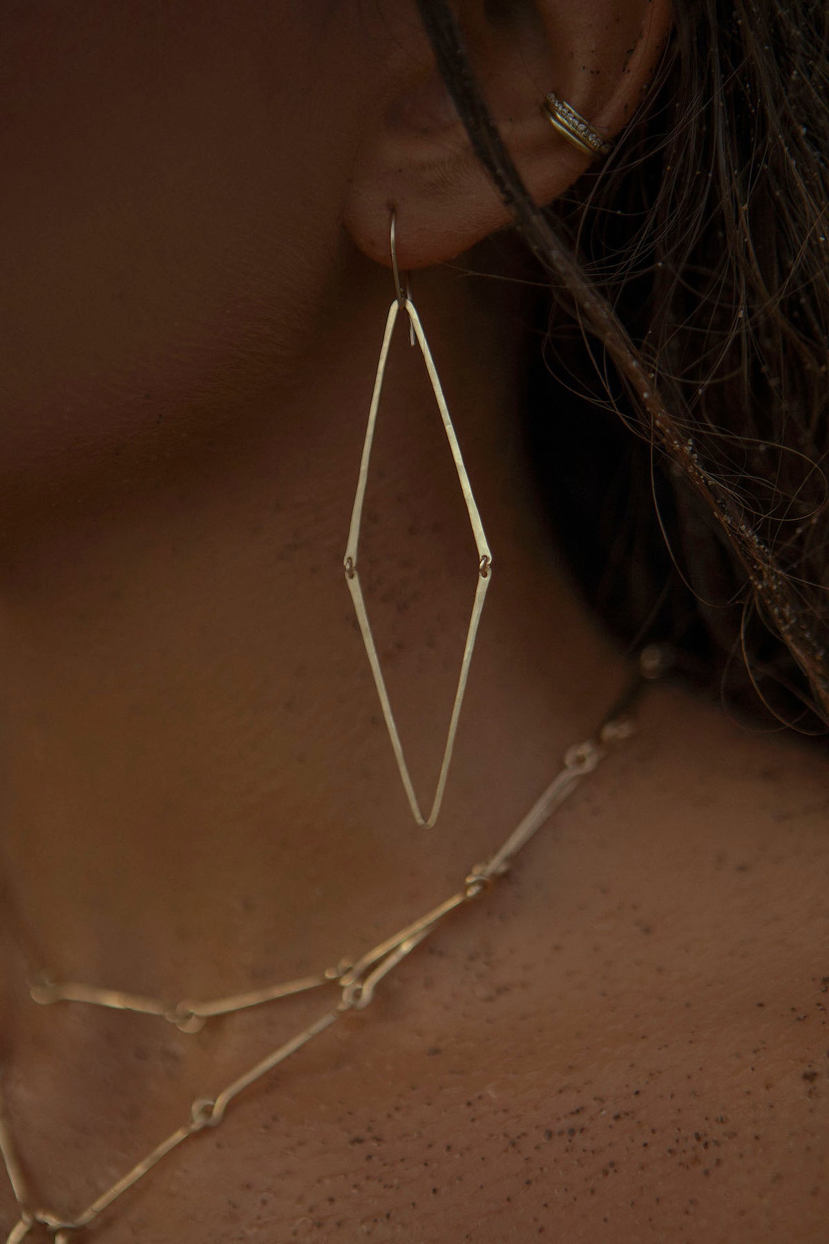 Aya Earrings in 14k gold filled, detail