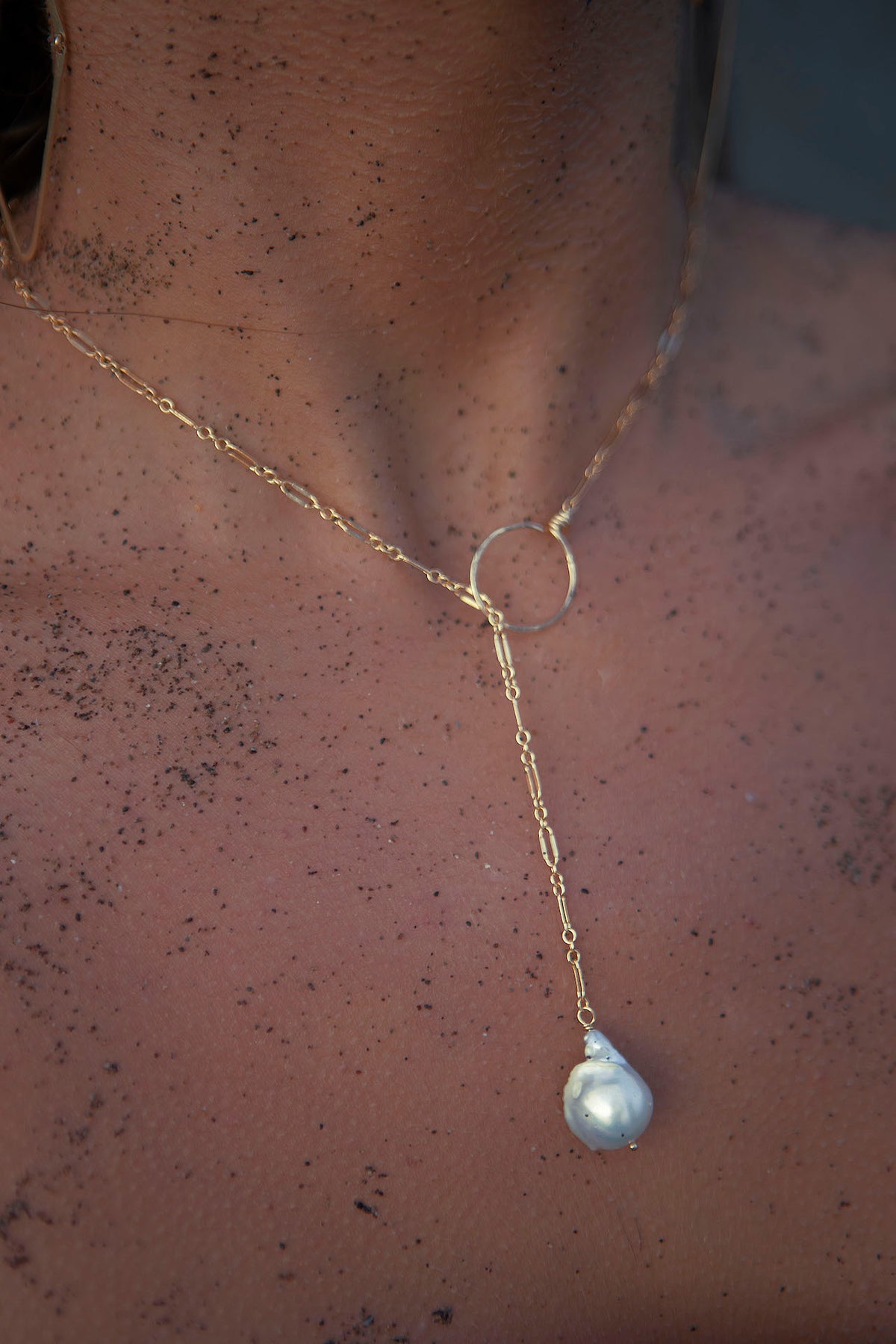 Amy Lariat in 14k gold filled, detail