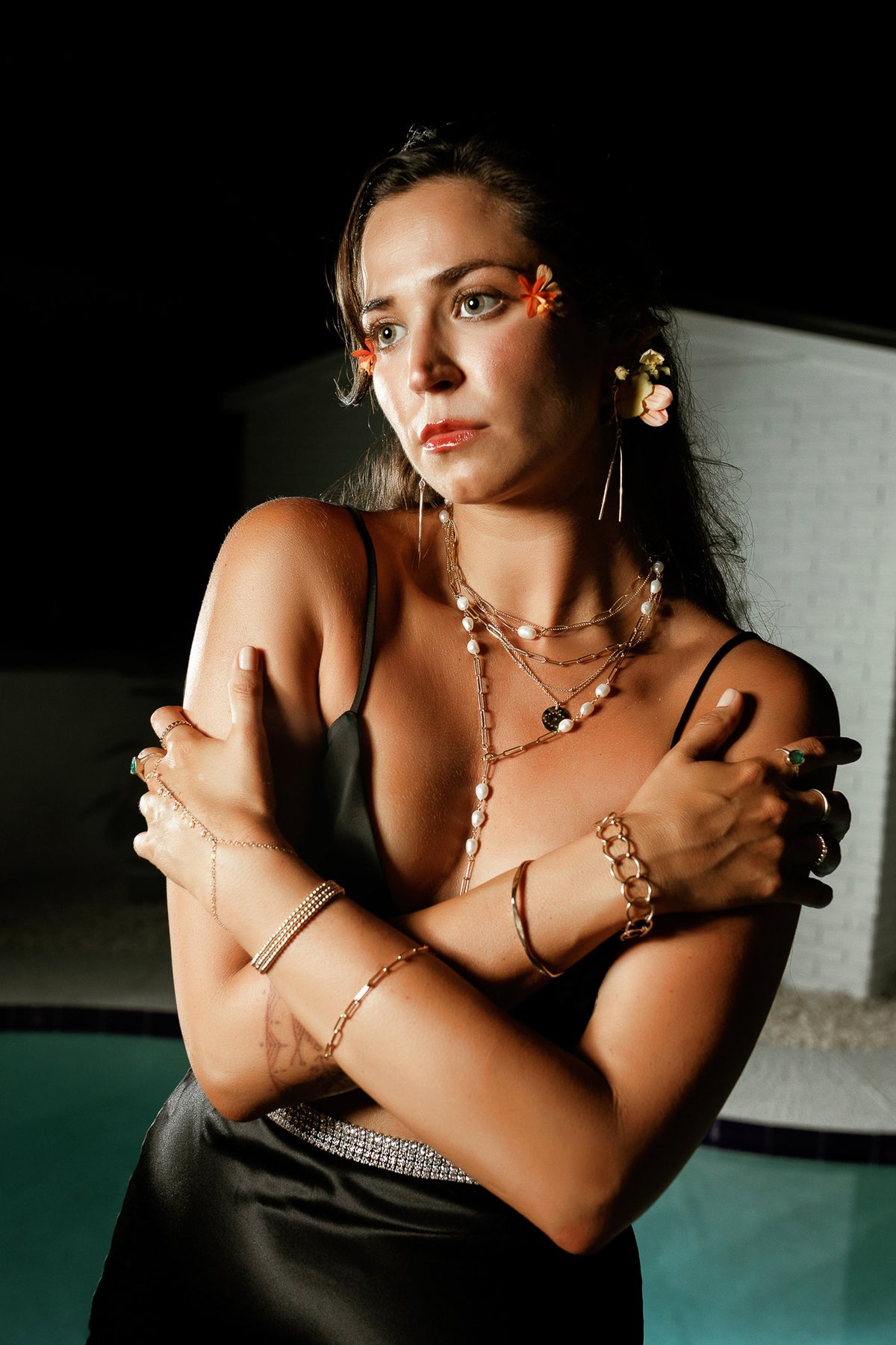 Veda Pearl Necklace in 14k gold filled, view 2