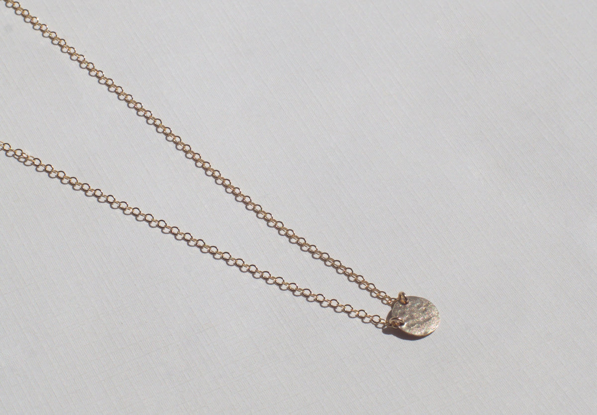 Disc Necklace in 14k gold filled, view 3