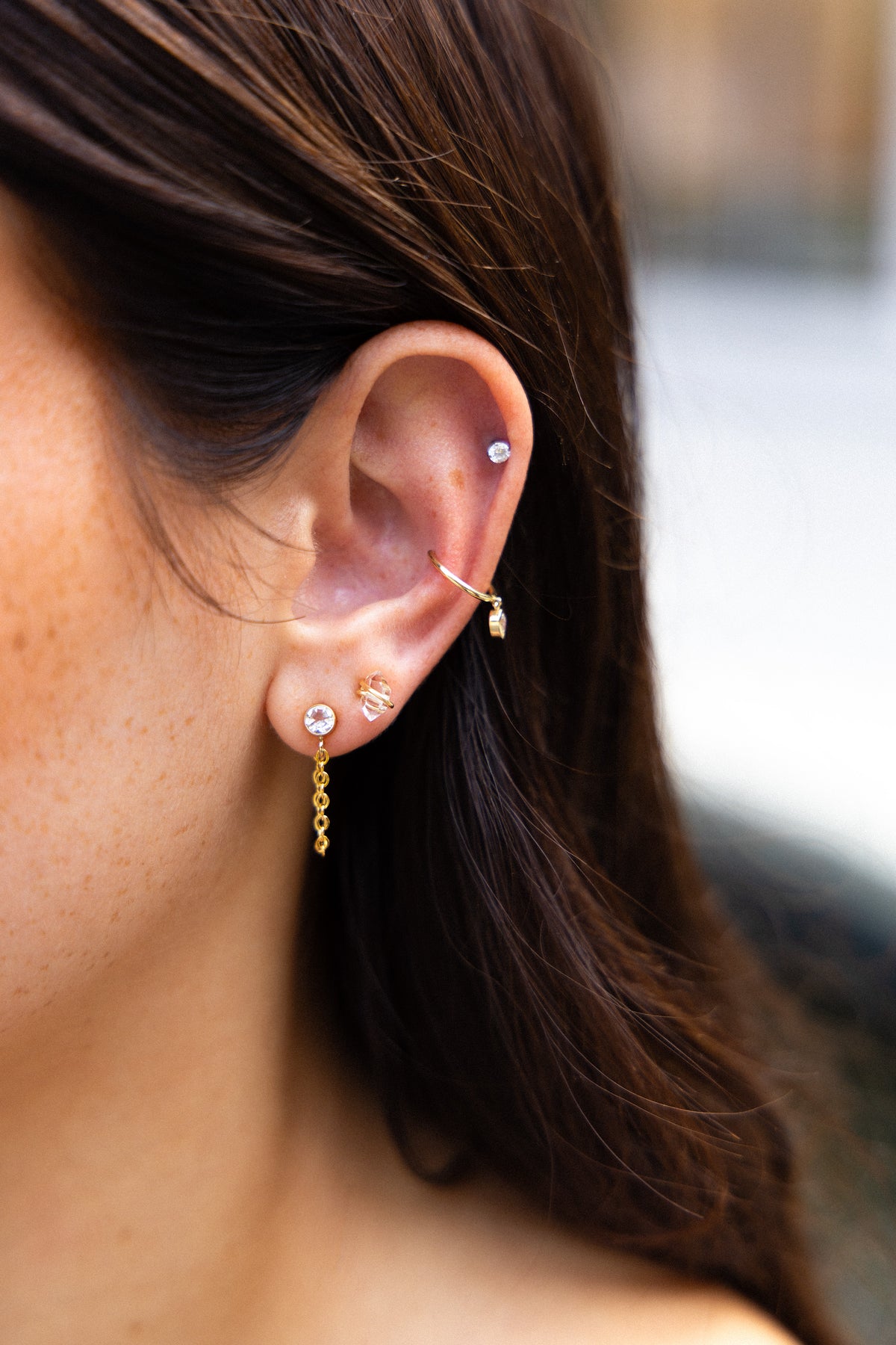 Topaz Chain Studs