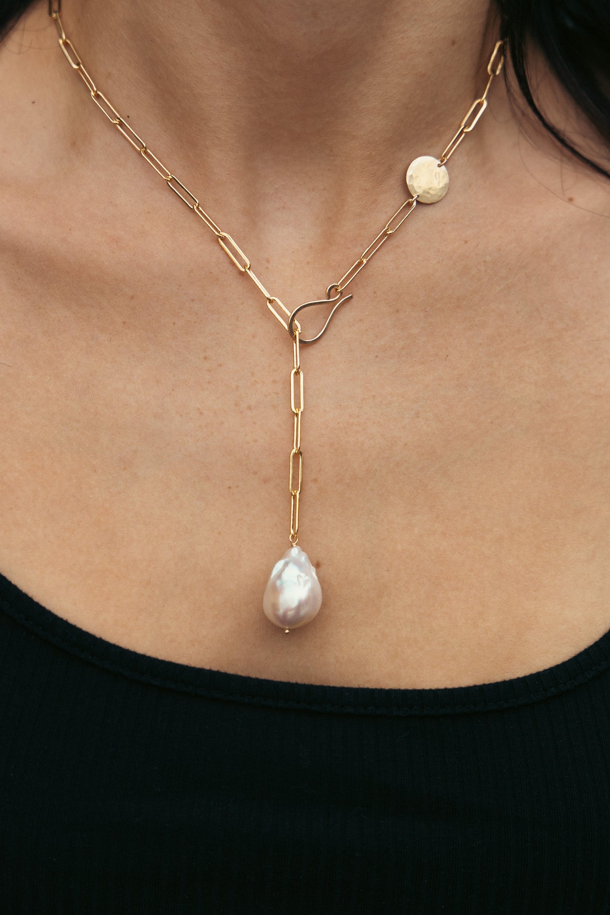 Veda Baroque Pearl Lariat, view 2