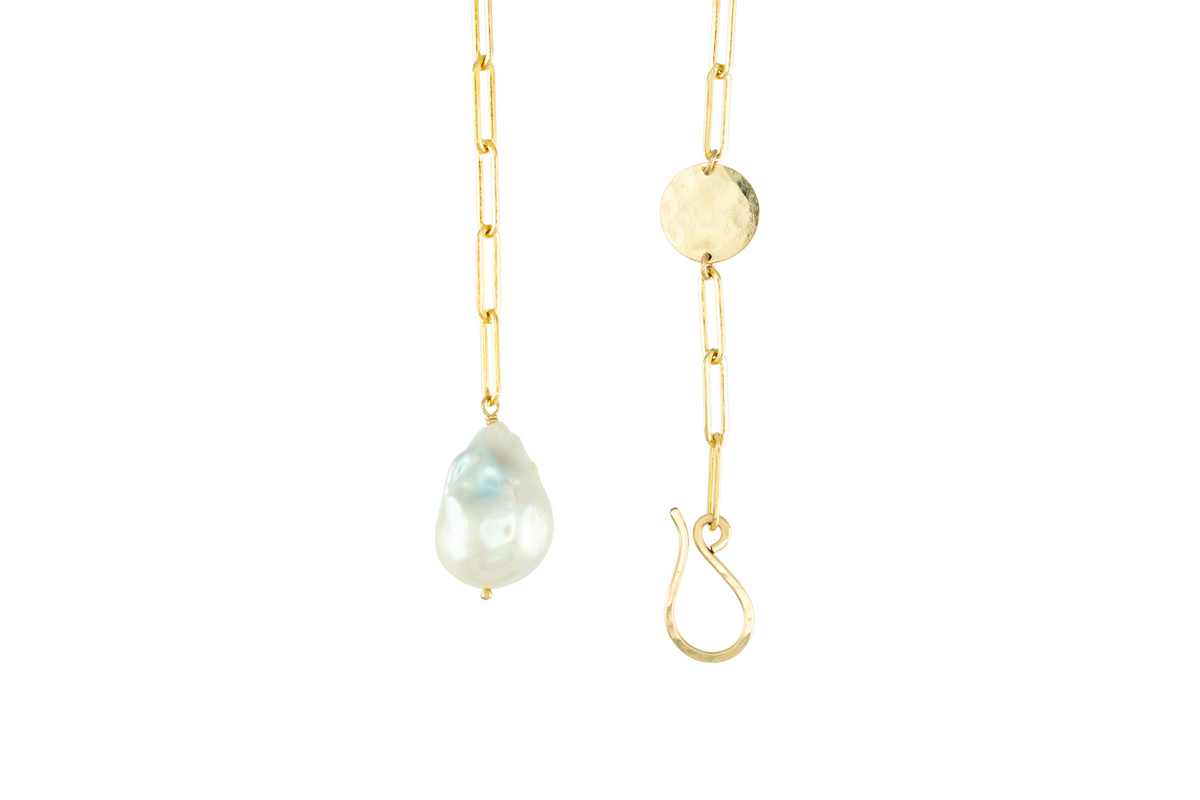 Veda Baroque Pearl Lariat, view 3