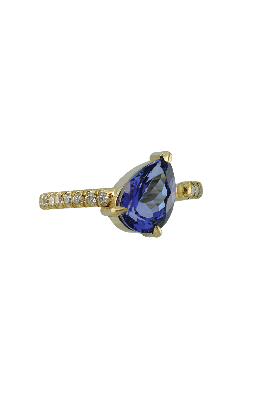 Tanzanite Prong Ring with Diamonds