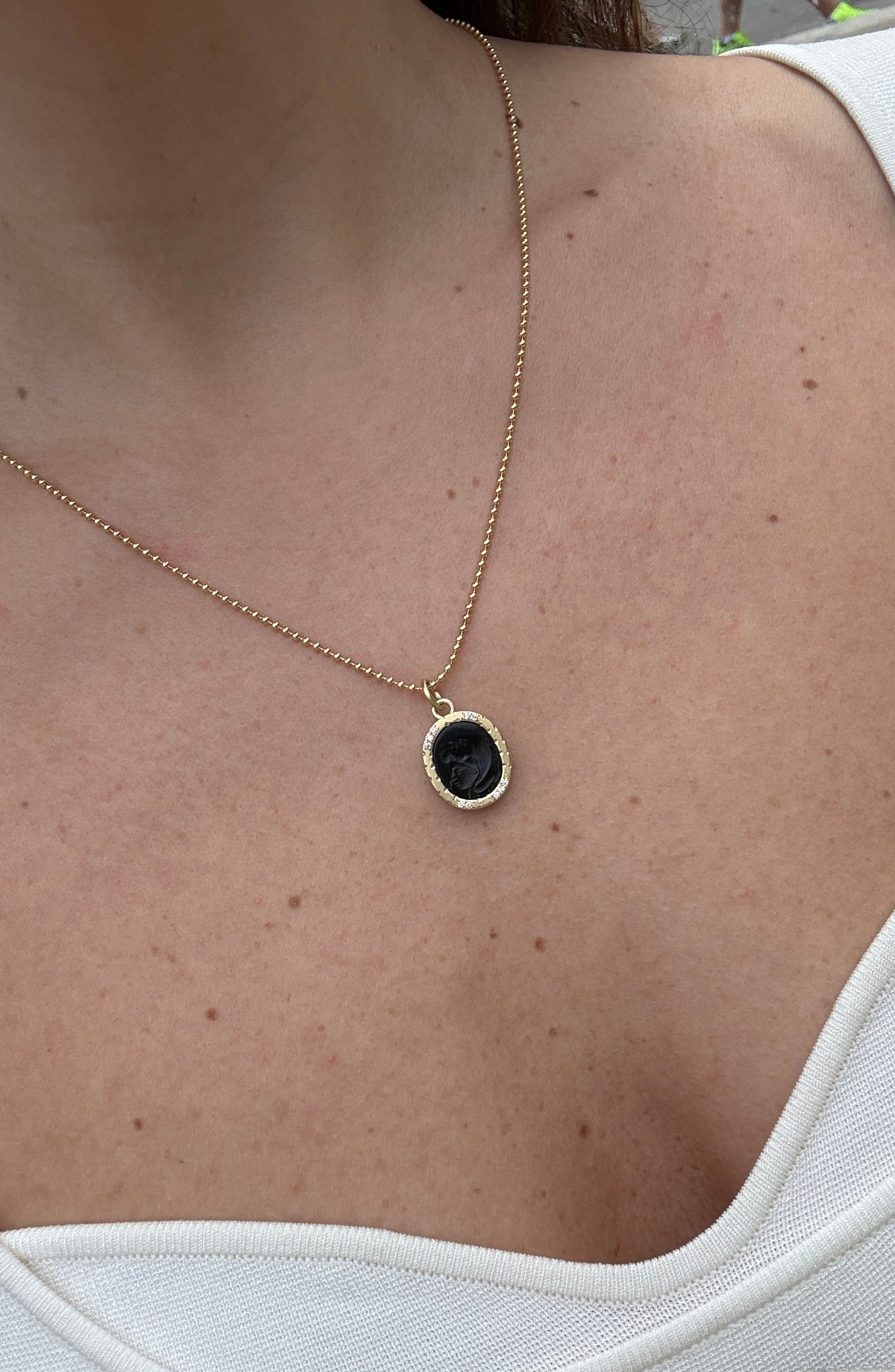 Intaglio Athena Necklace, view 2
