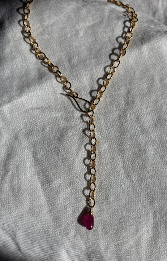 One of a kind Ruby Lariat