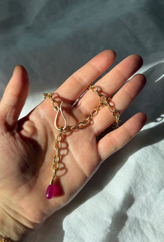 One of a kind Ruby Lariat