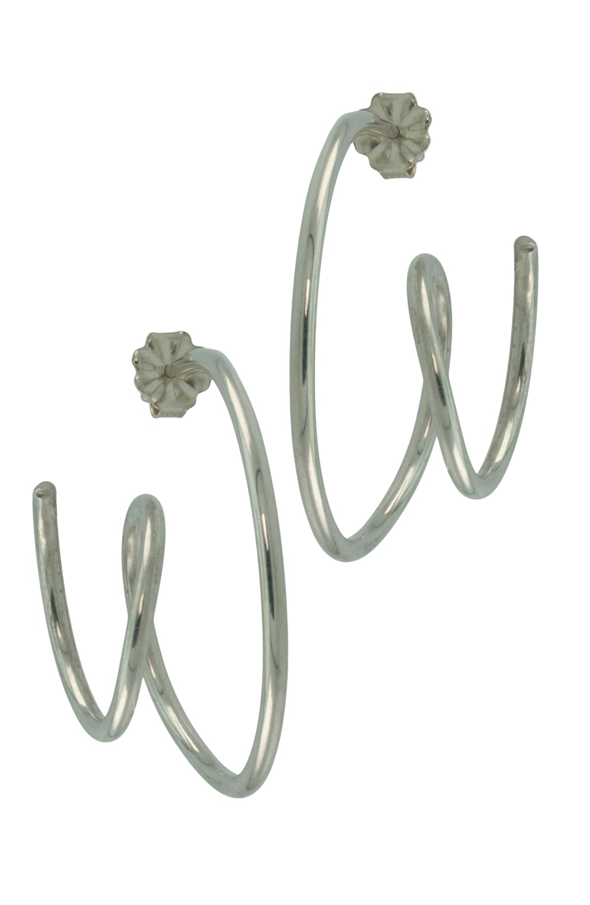 Elio Double Hoop earrings in sterling silver