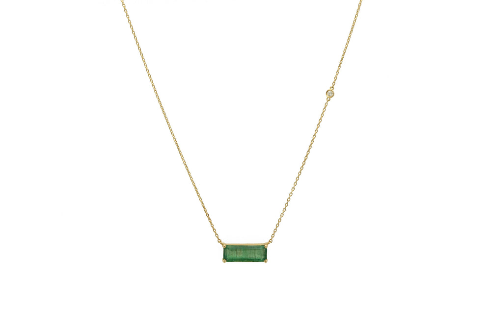 Zambian Emerald Necklace with Diamond