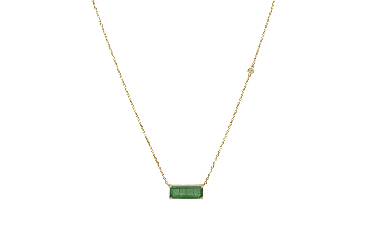 Zambian Emerald Necklace with Diamond