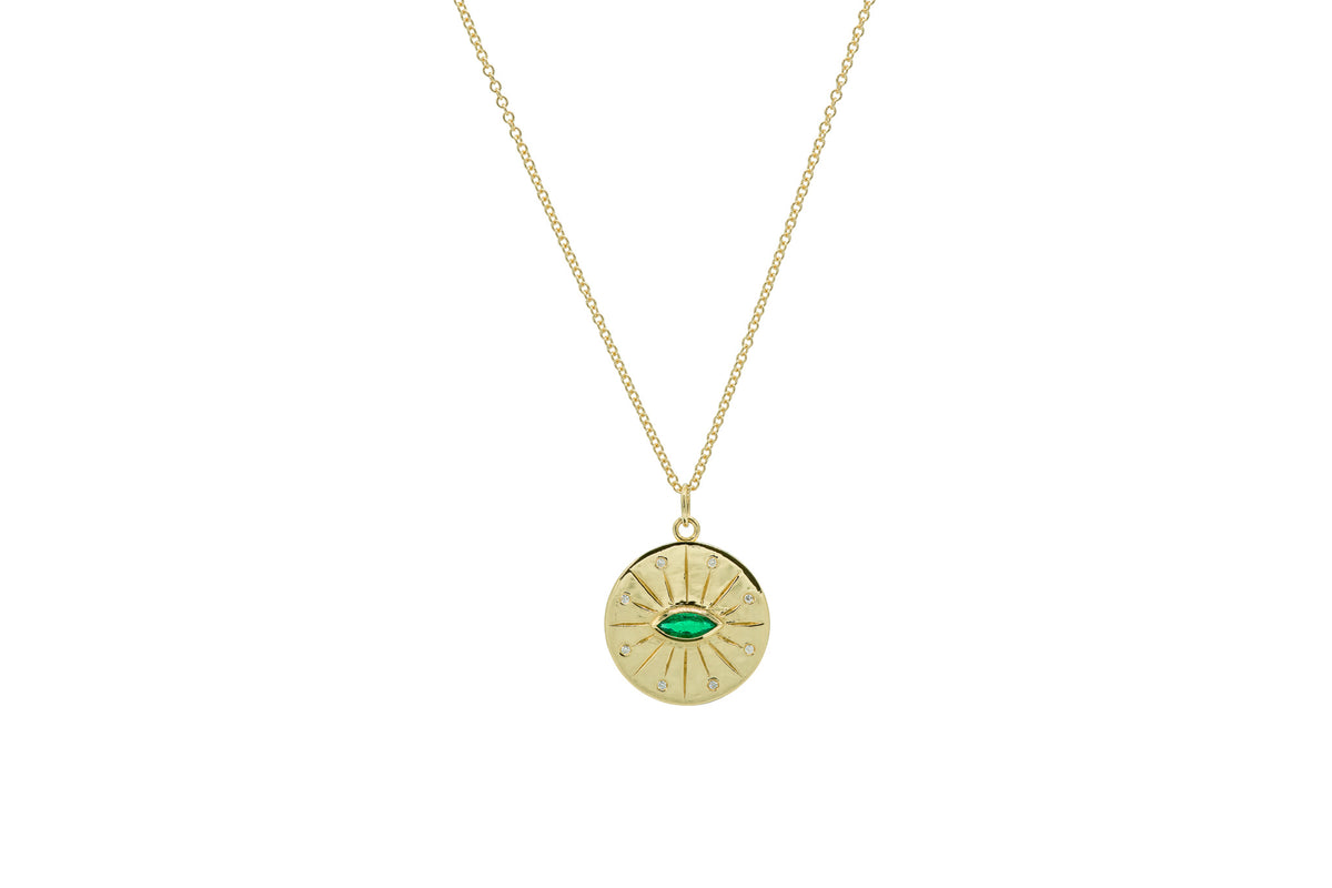 Mati Emerald Medallion Necklace