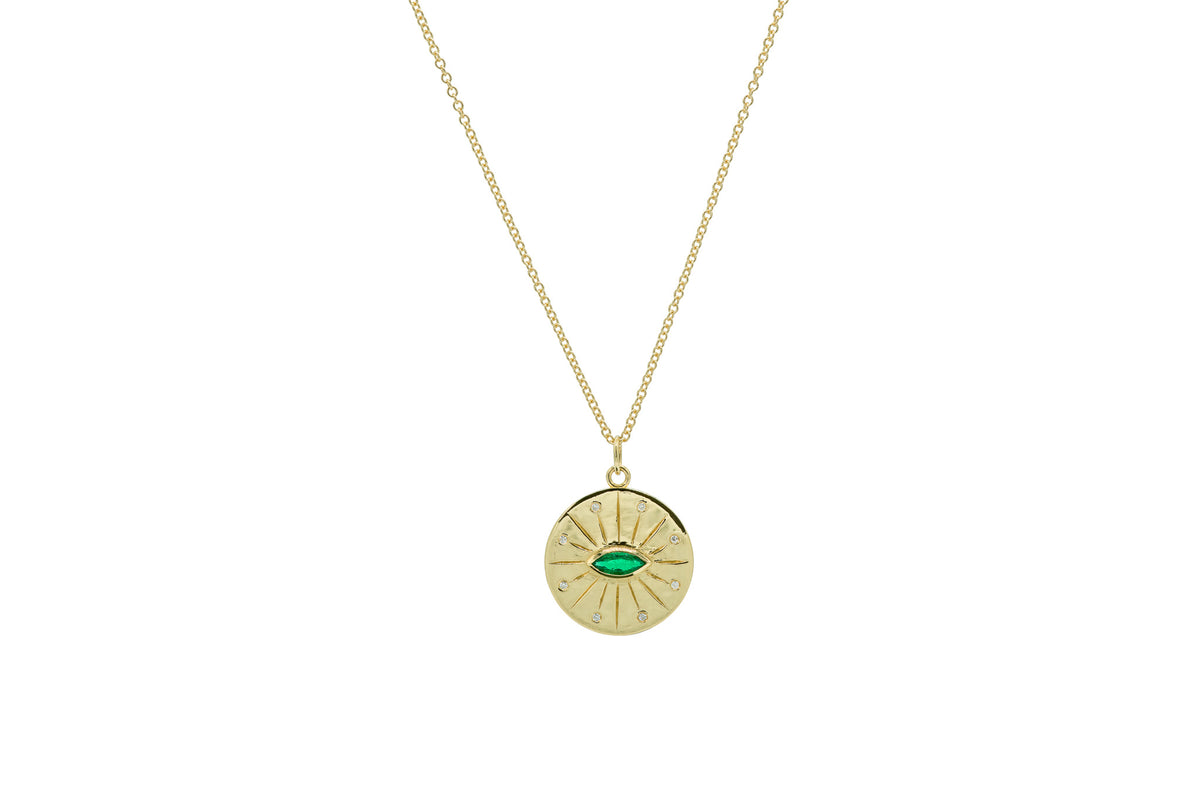 Mati Emerald Medalion Necklace