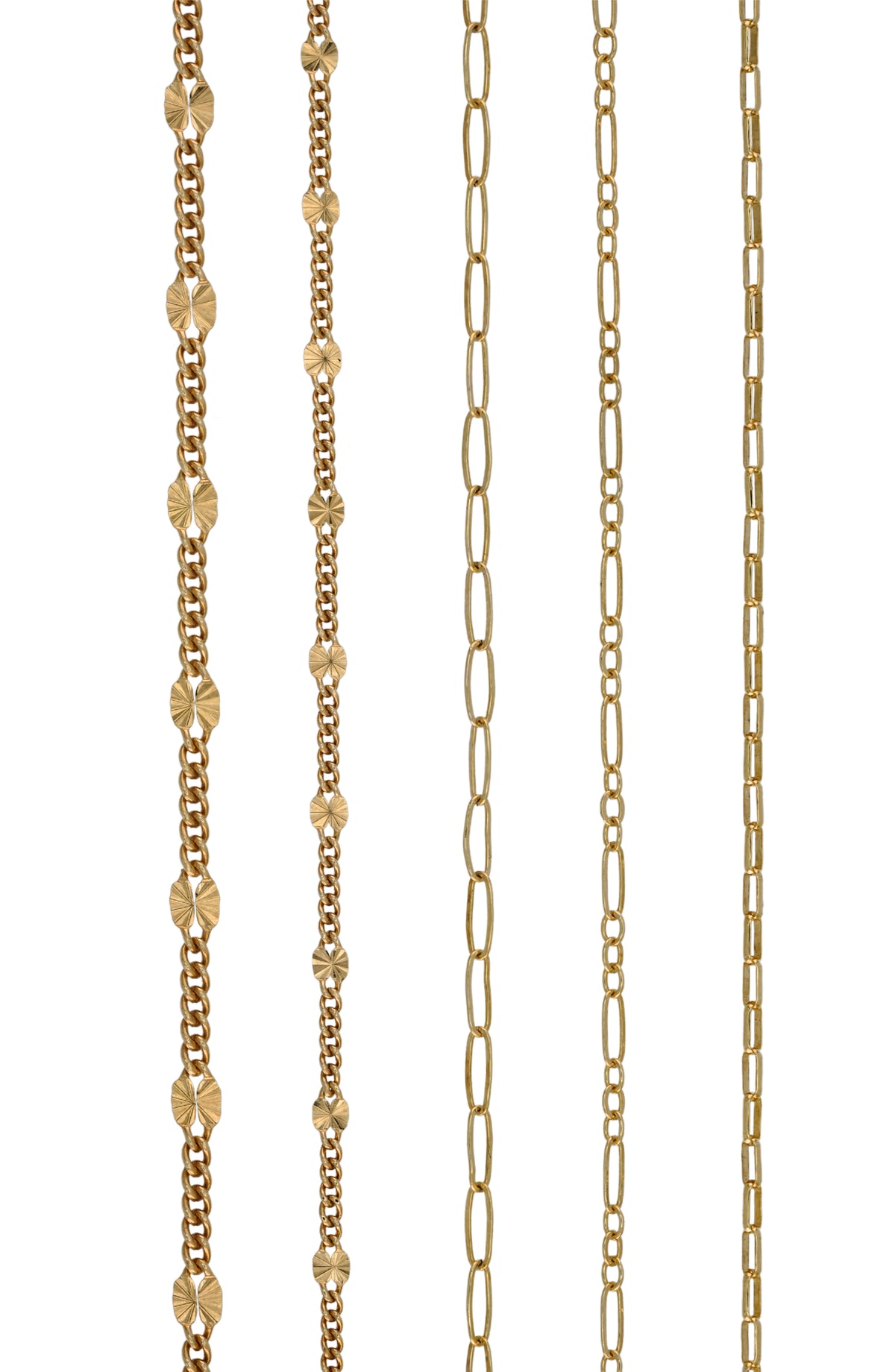 Sparked permanent jewelry chains, 14k gold filled, view 2