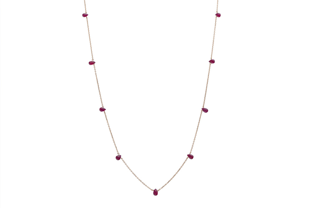 Nine Ruby Necklace in 14k gold