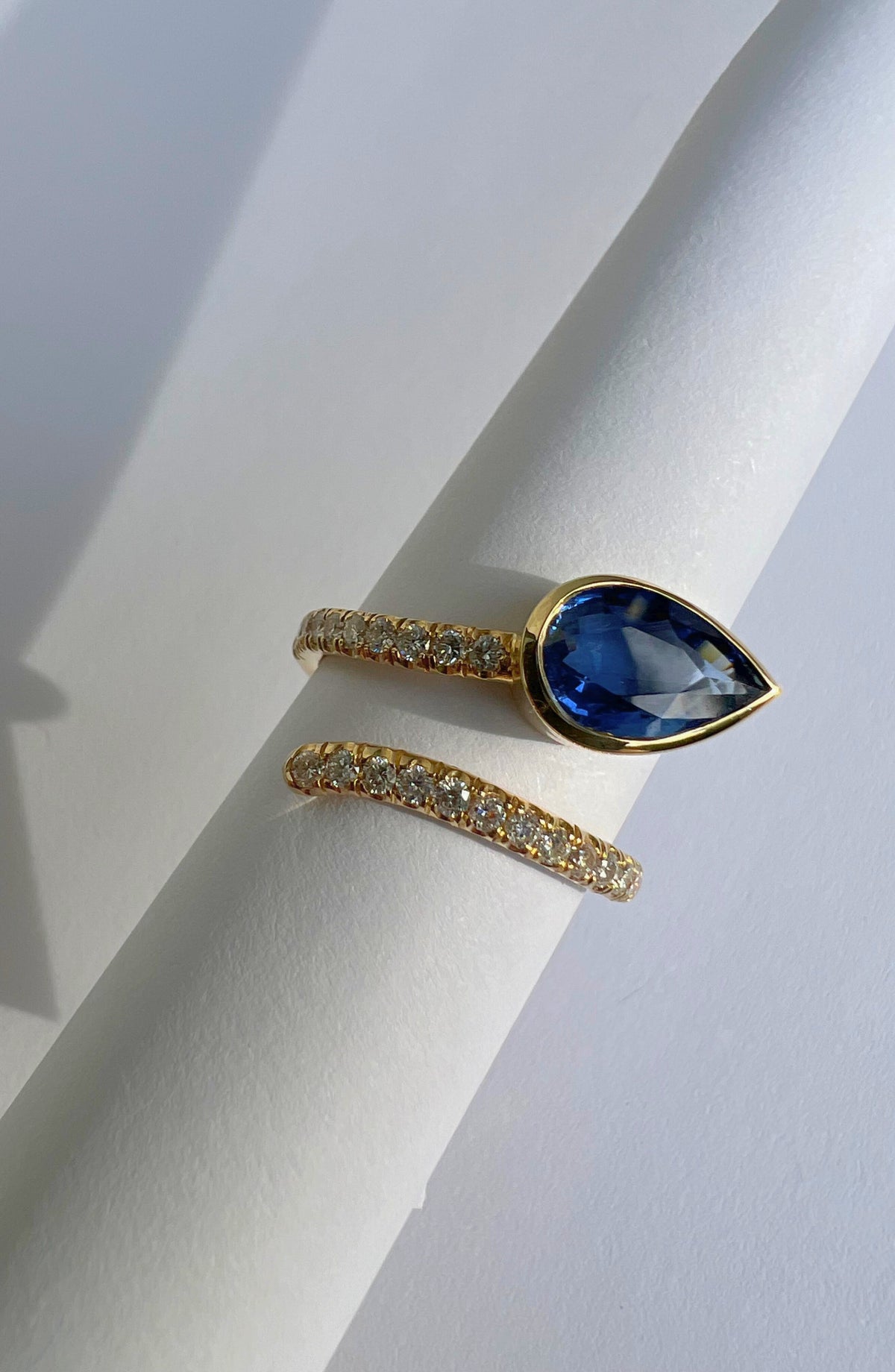 Sapphire Serpent Ring with Diamonds, view 5