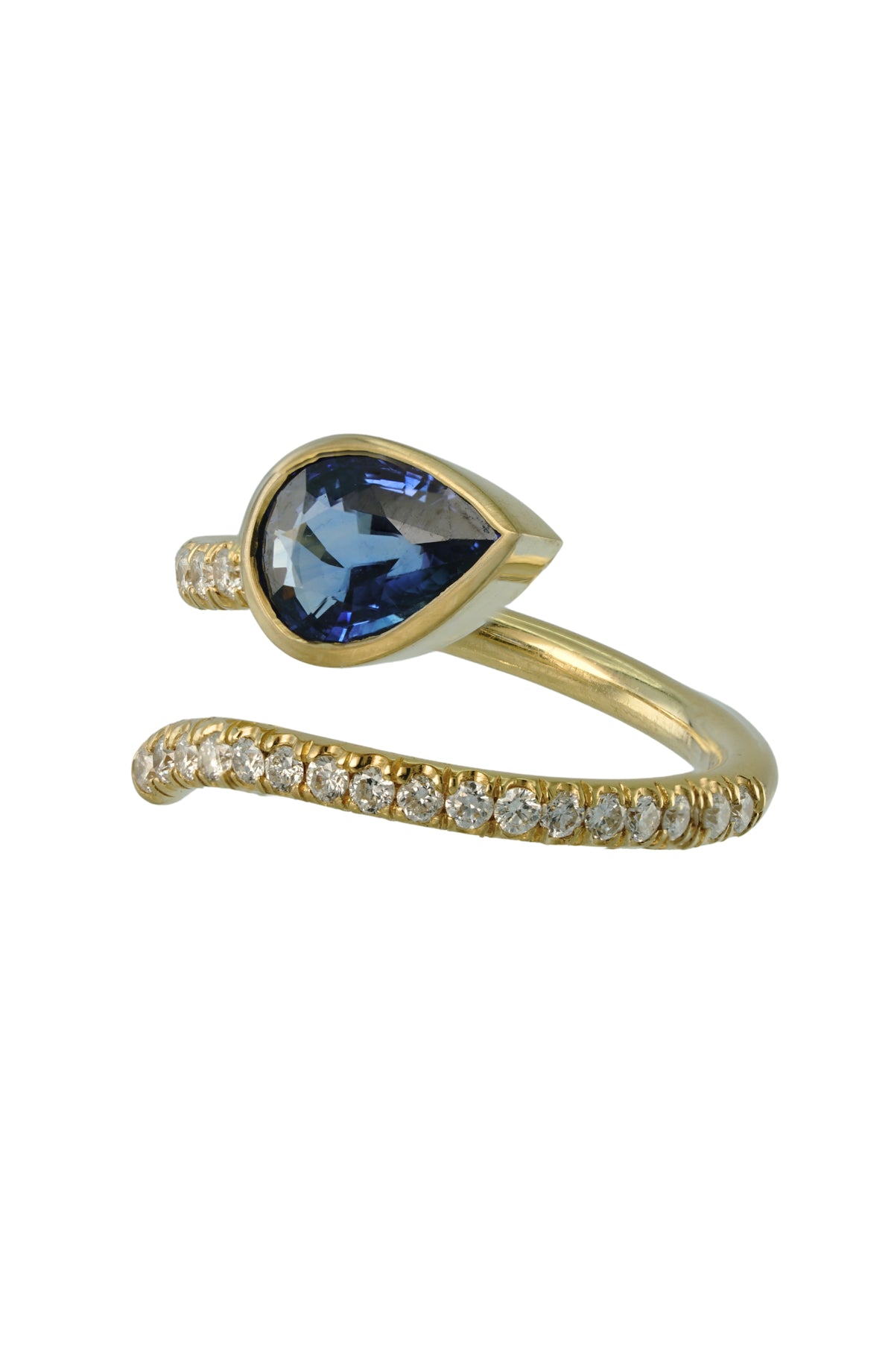 Sapphire Serpent Ring with Diamonds, view 6