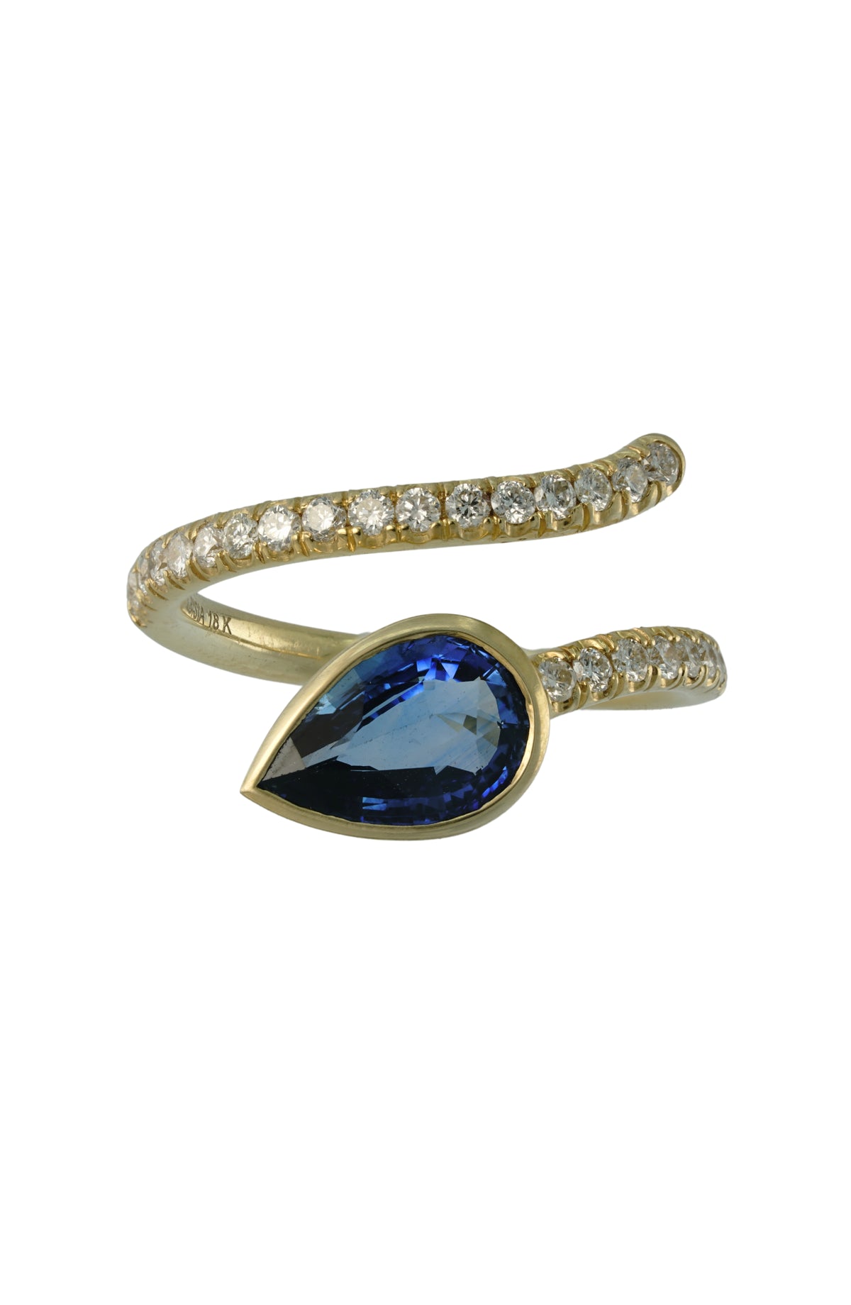 Sapphire Serpent Ring with Diamonds, view 3