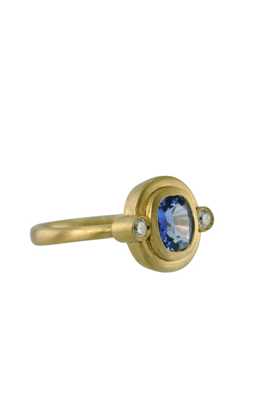 Sapphire Ring with Diamonds