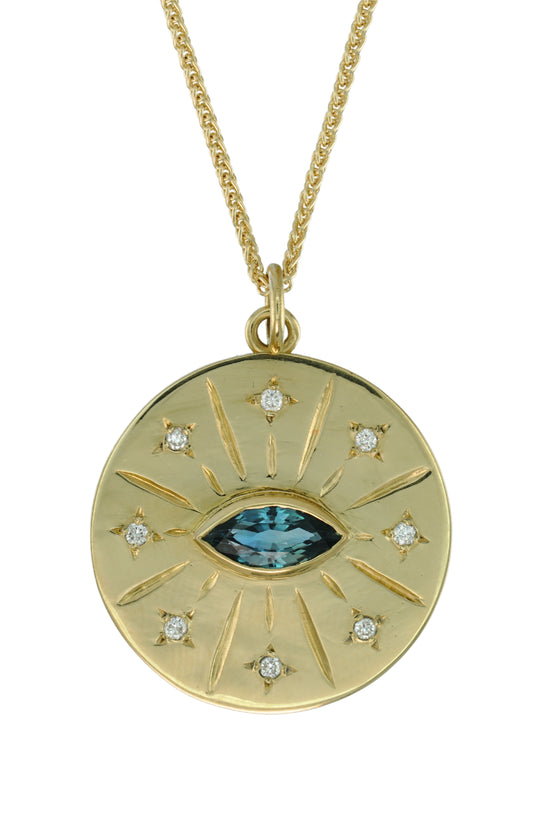 Mati Sapphire Medalion Necklace