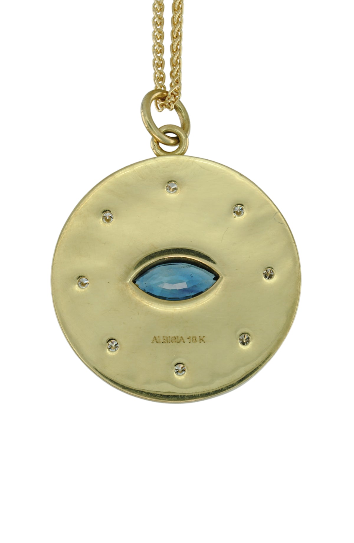 Mati Sapphire Medallion Necklace, view 2