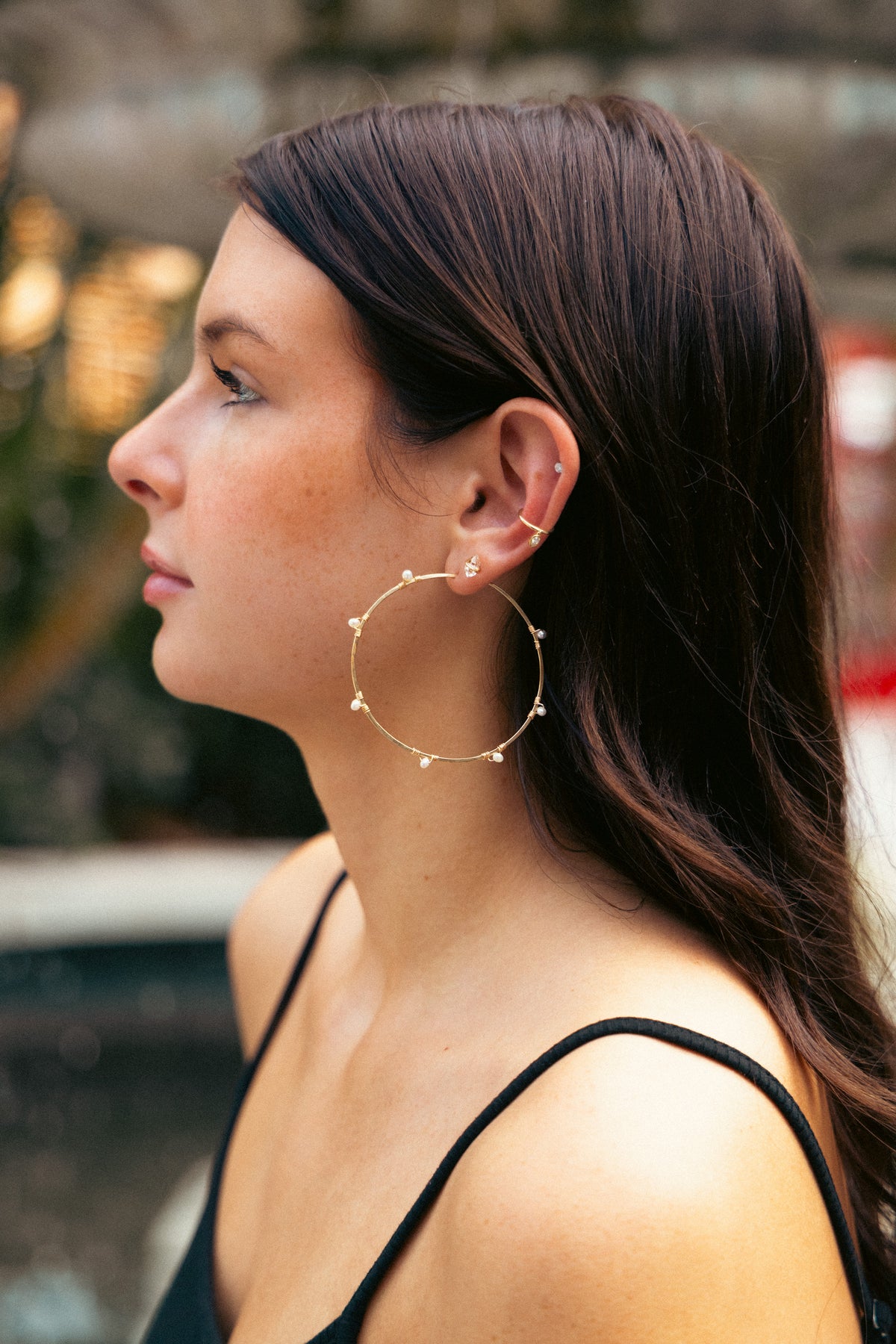 Selia Hoops in 14k gold filled, view 2