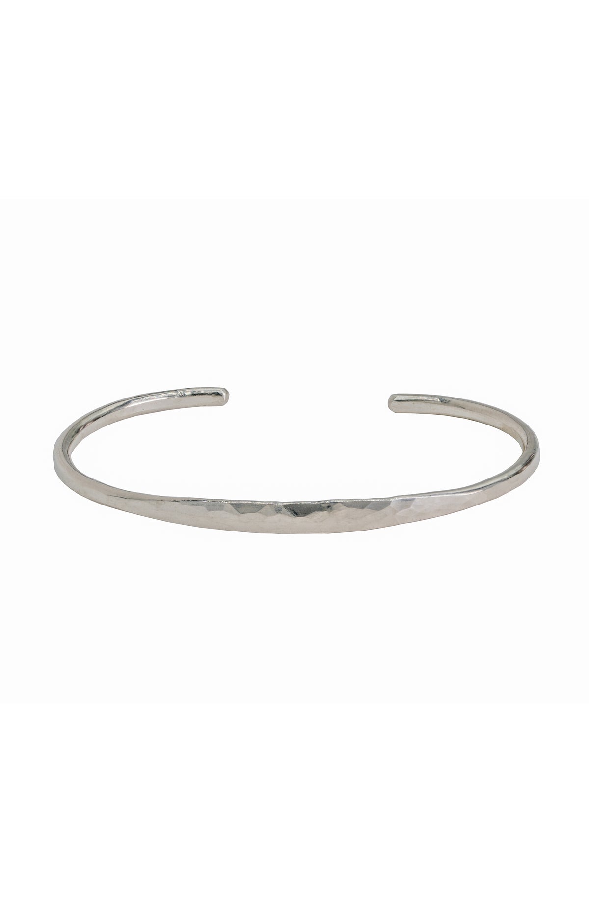 Simpli Cuff, flat hammered top, in sterling silver