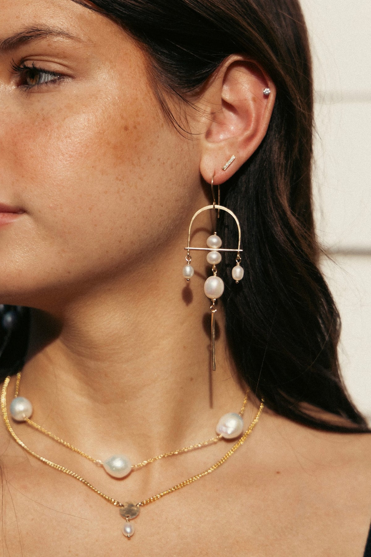 Sirena Earrings in 14k gold filled, view 2