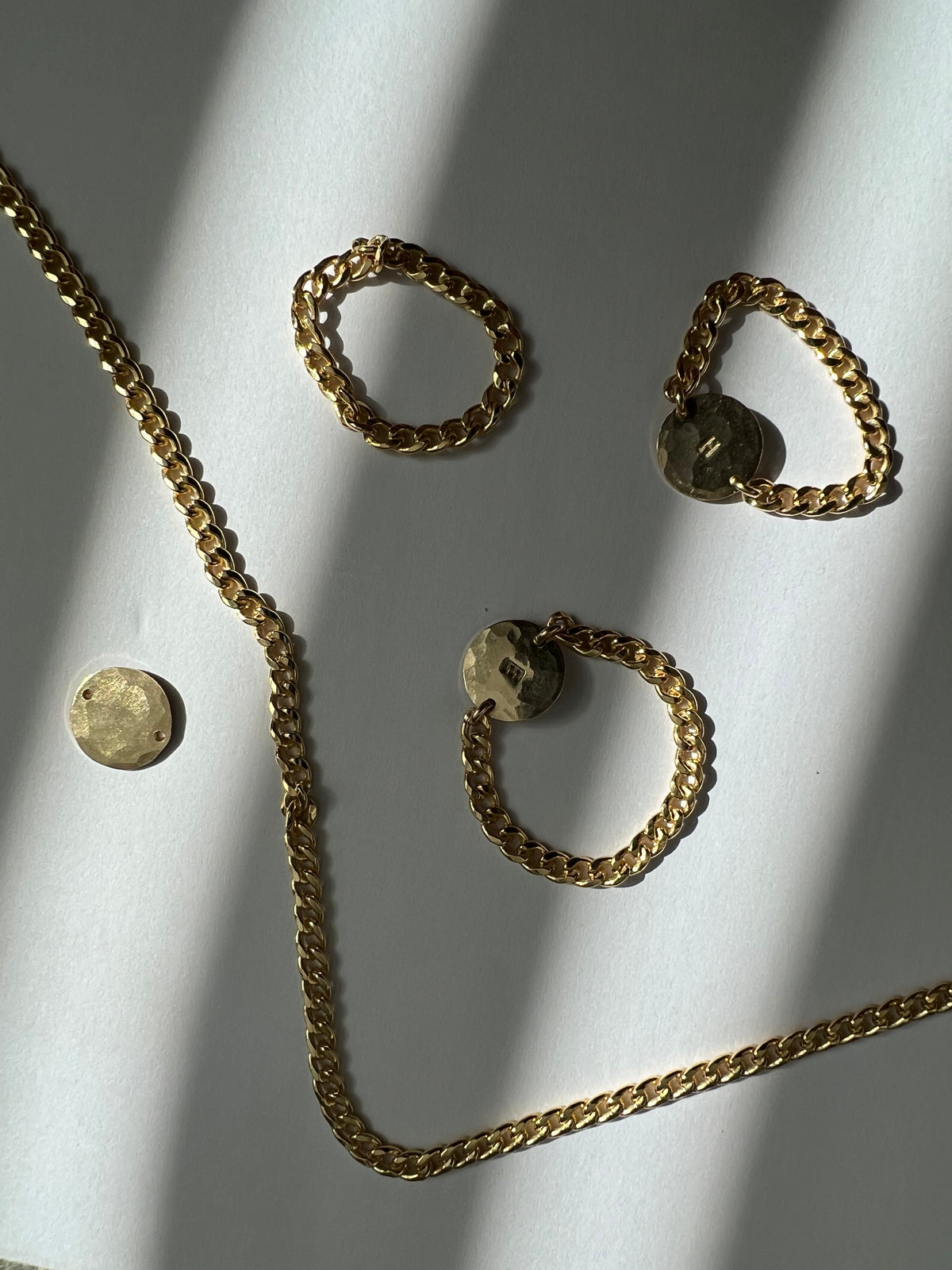 Curbed Chain Initial Ring in 14k gold filled, view 2