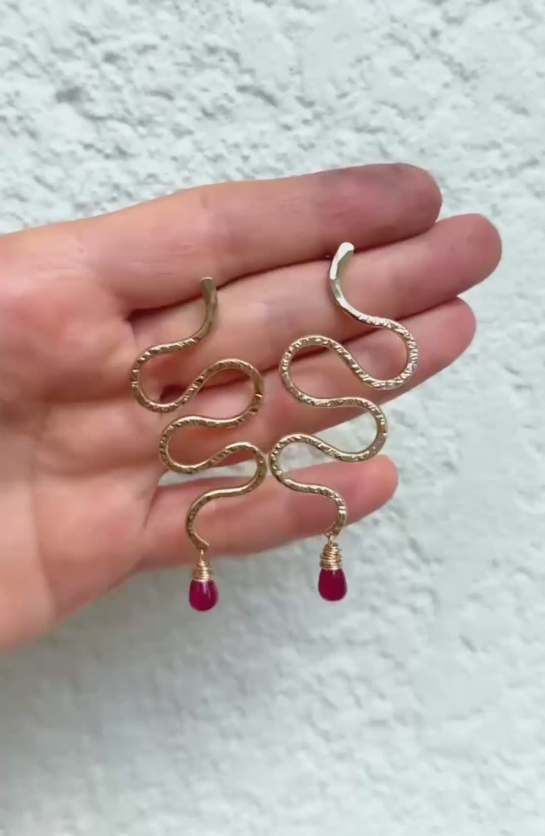 Serpent Earrings with Ruby