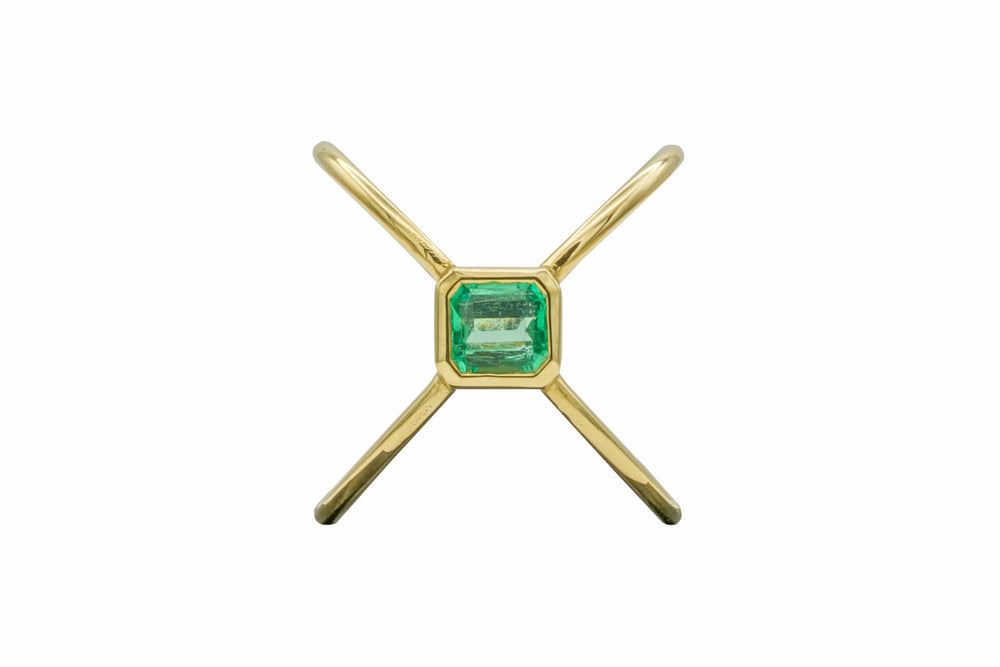 Colombian Emerald Ring X in 18k gold