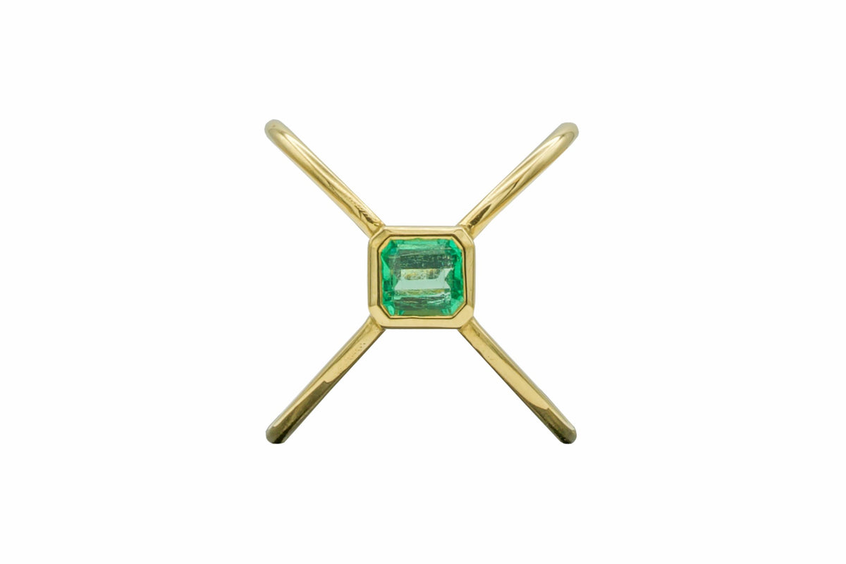 Colombian Emerald Ring X in 18k gold