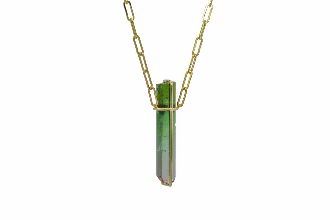 Raw Tourmaline Crystal Necklace