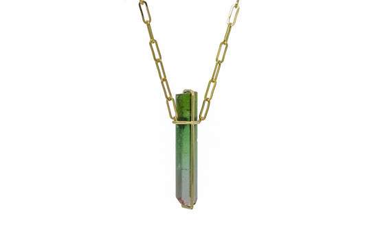 Raw Tourmaline Crystal Necklace