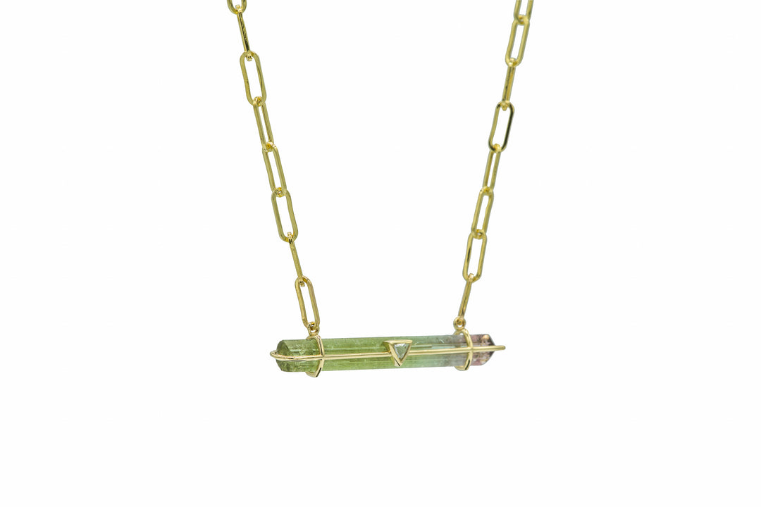 Raw Tourmaline Crystal Necklace