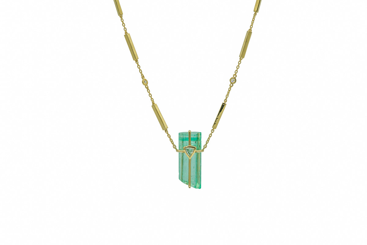 Raw Emerald Necklace