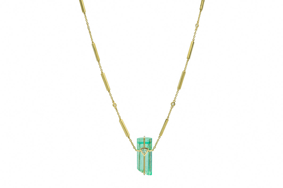 Raw Emerald Necklace, view 2