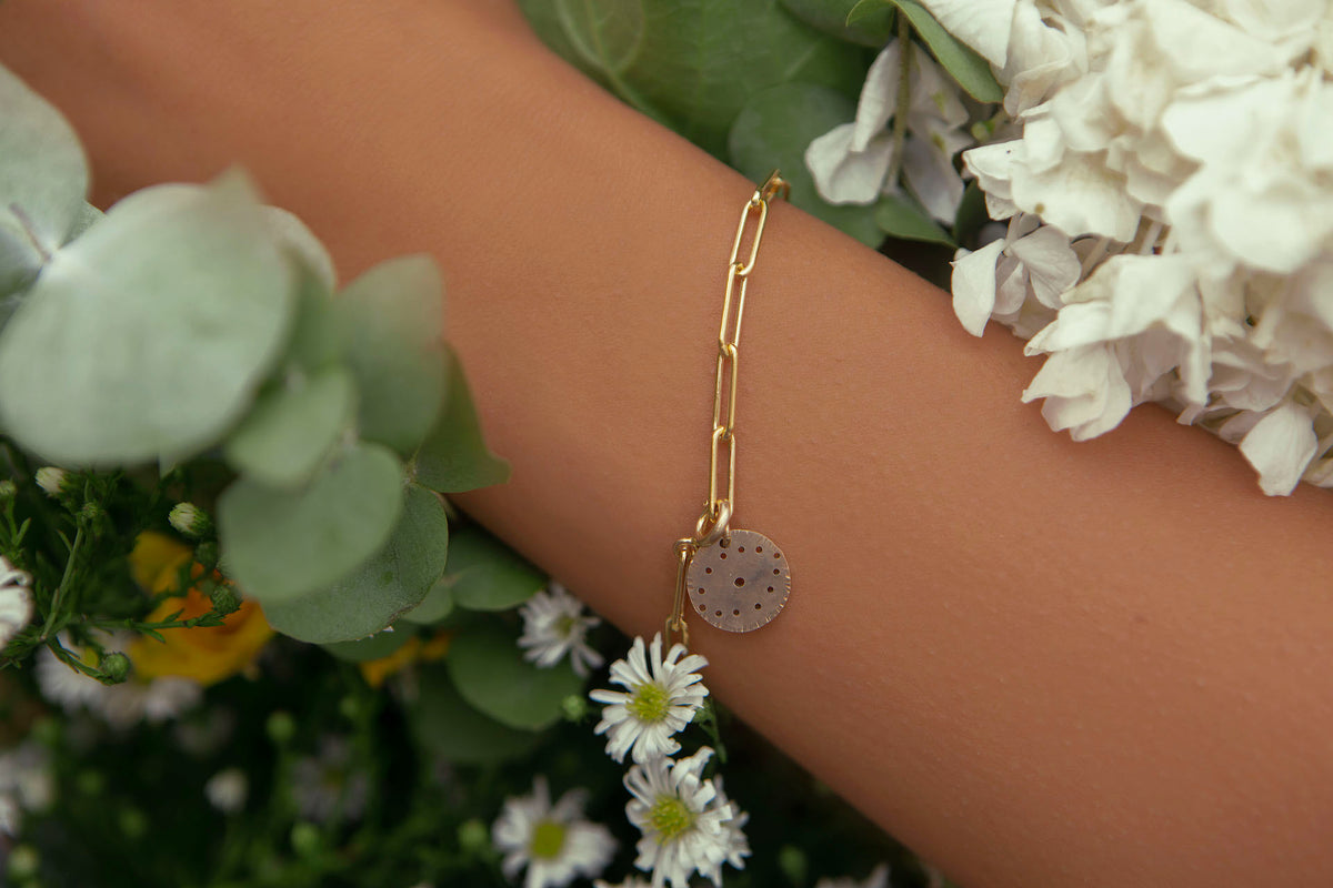 Veda Nazar Bracelet in 14k gold filled, detail