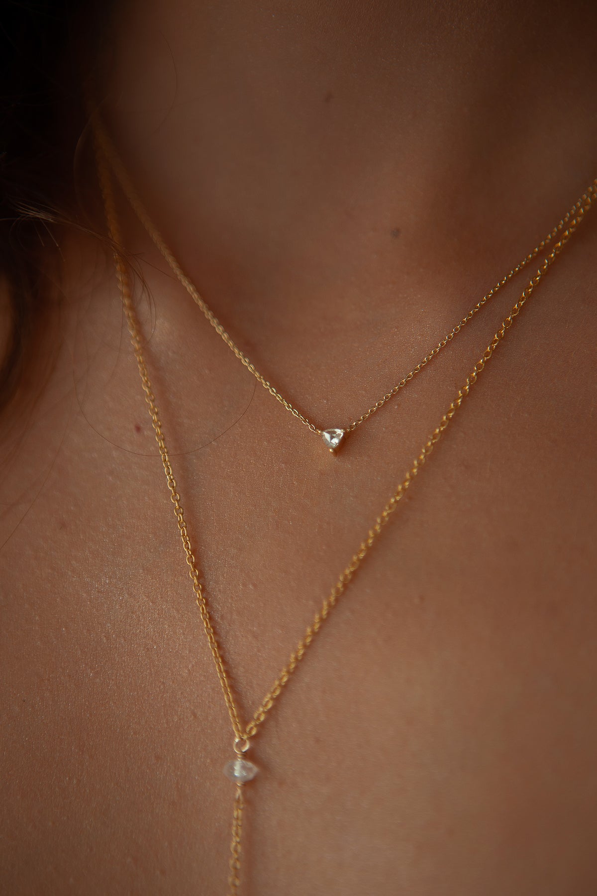 Solo Diamond Necklace in 18k gold, detail