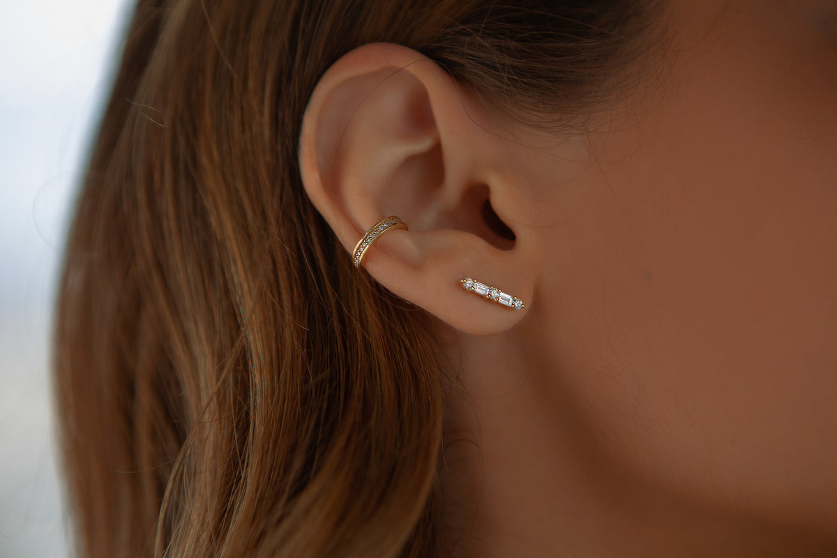 Lucy Ear Cuff in 14k yellow gold, detail