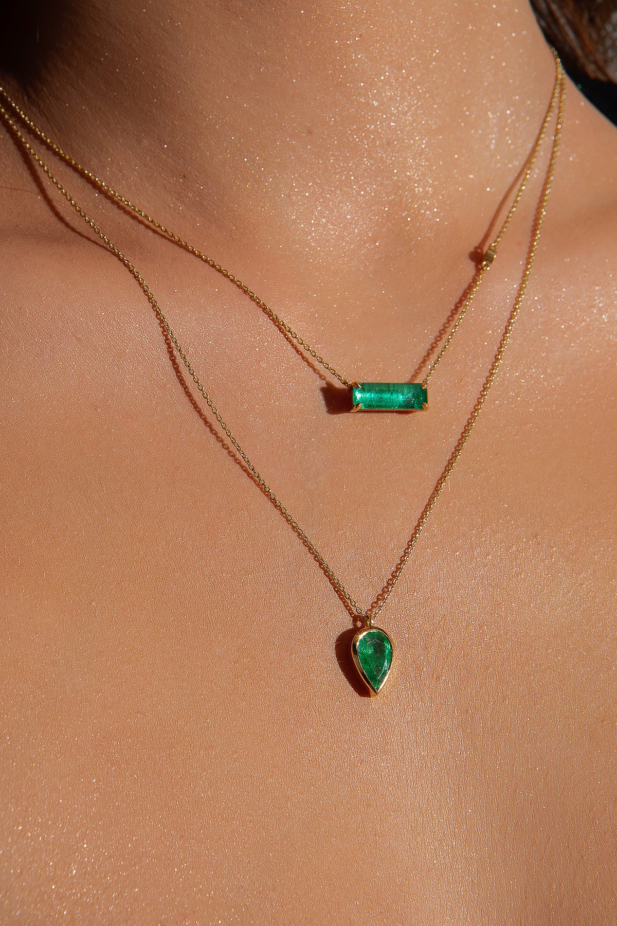 Brazilian Emerald Necklace, detail